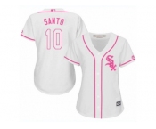Women's Majestic Chicago White Sox #10 Ron Santo Authentic White Fashion Cool Base MLB Jersey