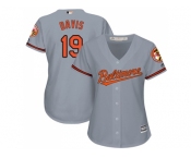 Women's Baltimore Orioles #19 Chris Davis Grey Road Stitched MLB Jersey