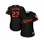 Women's Baltimore Orioles #23 Joey Rickard Black Alternate Stitched MLB Jersey