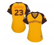 Women's Majestic Baltimore Orioles #23 Joey Rickard Authentic Yellow 2016 All-Star American League BP Cool Base MLB Jersey
