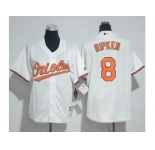 Youth Baltimore Orioles #8 Cal Ripken White Cool Base Stitched MLB Jersey