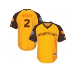 Youth Majestic Baltimore Orioles #2 J.J. Hardy Authentic Yellow 2016 All-Star American League BP Cool Base MLB Jersey