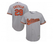 Youth Majestic Baltimore Orioles #29 Welington Castillo Authentic Grey Road Cool Base MLB Jersey