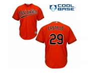 Youth Majestic Baltimore Orioles #29 Welington Castillo Authentic Orange Alternate Cool Base MLB Jersey