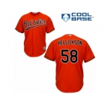 Youth Majestic Baltimore Orioles #58 Jeremy Hellickson Authentic Orange Alternate Cool Base MLB Jersey