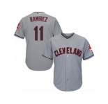 Youth Majestic Cleveland Indians #11 Jose Ramirez Authentic Grey Road Cool Base MLB Jersey