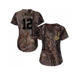 Women Cleveland Indians #12 Francisco Lindor Camo Realtree Collection Cool Base Stitched MLB Jersey