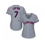 Women's Cleveland Indians #7 Kenny Lofton Grey Road Stitched MLB Jersey