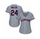 Women's Majestic Cleveland Indians #24 Andrew Miller Authentic Grey Road Cool Base MLB Jersey
