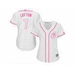 Women's Majestic Cleveland Indians #7 Kenny Lofton Authentic White Fashion Cool Base MLB Jersey
