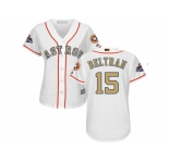 Women Houston Astros #15 Carlos Beltran White 2018 Gold Program Cool Base Stitched Baseball jersey
