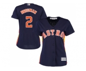 Women Houston Astros #2 Alex Bregman Navy Blue Alternate Stitched MLB Jersey