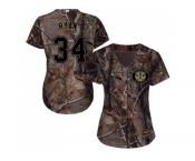 Women Houston Astros #34 Nolan Ryan Camo Realtree Collection Cool Base Stitched MLB Jersey