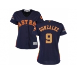 Women Houston Astros #9 Marwin Gonzalez Navy 2018 Gold Program Cool Base Stitched Baseball Jersey