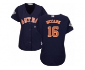 Women Majestic Houston Astros #16 Brian McCann Authentic Navy Blue Alternate 2017 World Series Bound Cool Base MLB Jersey