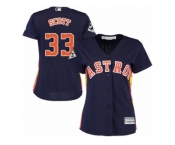 Women Majestic Houston Astros #33 Mike Scott Replica Navy Blue Alternate 2017 World Series Bound Cool Base MLB Jersey