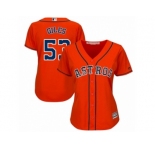 Women Majestic Houston Astros #53 Ken Giles Replica Orange Alternate Cool Base MLB Jersey