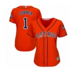 Women's Houston Astros #1 Carlos Correa Authentic Orange Alternate Cool Base 2019 World Series Bound Baseball Jersey