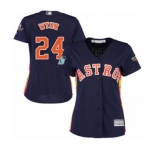 Women's Houston Astros #24 Jimmy Wynn Authentic Navy Blue Alternate Cool Base 2019 World Series Bound Baseball Jersey
