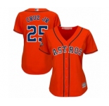 Women's Houston Astros #25 Jose Cruz Jr. Authentic Orange Alternate Cool Base 2019 World Series Bound Baseball Jersey