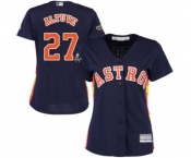 Women's Houston Astros #27 Jose Altuve Authentic Navy Blue Alternate Cool Base 2019 World Series Bound Baseball Jersey