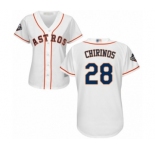 Women's Houston Astros #28 Robinson Chirinos Authentic White Home Cool Base 2019 World Series Bound Baseball Jersey