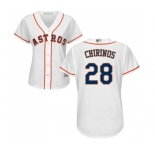 Women's Houston Astros #28 Robinson Chirinos Authentic White Home Cool Base Baseball Jersey
