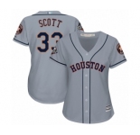Women's Houston Astros #33 Mike Scott Authentic Grey Road Cool Base 2019 World Series Bound Baseball Jersey