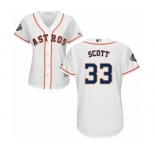 Women's Houston Astros #33 Mike Scott Authentic White Home Cool Base 2019 World Series Bound Baseball Jersey