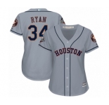 Women's Houston Astros #34 Nolan Ryan Authentic Grey Road Cool Base 2019 World Series Bound Baseball Jersey