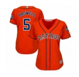Women's Houston Astros #5 Jeff Bagwell Authentic Orange Alternate Cool Base 2019 World Series Bound Baseball Jersey