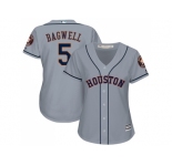 Women's Houston Astros #5 Jeff Bagwell Grey Road Stitched MLB Jersey