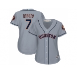 Women's Houston Astros #7 Craig Biggio Grey Road Stitched MLB Jersey