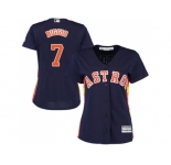 Women's Houston Astros #7 Craig Biggio Navy Blue Alternate Stitched MLB Jersey