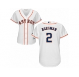 Women's Majestic Houston Astros #2 Alex Bregman Authentic White Home Cool Base MLB Jersey