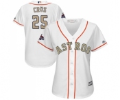 Women's Majestic Houston Astros #25 Jose Cruz Jr. Authentic White 2018 Gold Program Cool Base MLB Jersey