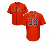 Women's Majestic Houston Astros #33 Mike Scott Authentic Orange Alternate Cool Base MLB Jerse
