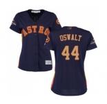 Women's Majestic Houston Astros #44 Roy Oswalt Authentic Navy Blue Alternate 2018 Gold Program Cool Base MLB Jersey