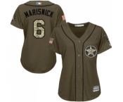 Women's Majestic Houston Astros #6 Jake Marisnick Authentic Green Salute to Service MLB Jersey