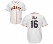 Youth Houston Astros #16 Aledmys Diaz Authentic White Home Cool Base Baseball Jersey