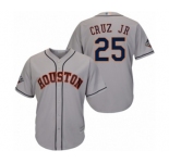Youth Houston Astros #25 Jose Cruz Jr. Authentic Grey Road Cool Base 2019 World Series Bound Baseball Jersey