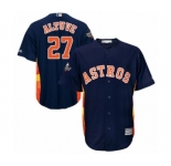 Youth Houston Astros #27 Jose Altuve Authentic Navy Blue Alternate Cool Base 2019 World Series Bound Baseball Jersey