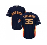 Youth Houston Astros #35 Justin Verlander Navy Blue 2018 Gold Program Cool Base Stitched MLB Jersey