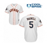 Youth Houston Astros #5 Jeff Bagwell Authentic White Home Cool Base 2019 World Series Bound Baseball Jersey