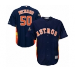 Youth Houston Astros #50 J.R. Richard Authentic Navy Blue Alternate Cool Base 2019 World Series Bound Baseball Jersey