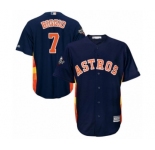 Youth Houston Astros #7 Craig Biggio Authentic Navy Blue Alternate Cool Base 2019 World Series Bound Baseball Jersey