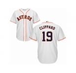 Youth Majestic Houston Astros #19 Tyler Clippard Replica White Home Cool Base MLB Jersey