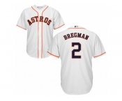 Youth Majestic Houston Astros #2 Alex Bregman Authentic White Home Cool Base MLB Jersey