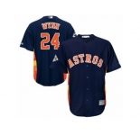 Youth Majestic Houston Astros #24 Jimmy Wynn Authentic Navy Blue Alternate 2017 World Series Bound Cool Base MLB Jersey