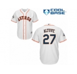 Youth Majestic Houston Astros #27 Jose Altuve Replica White Home 2017 World Series Bound Cool Base MLB Jersey